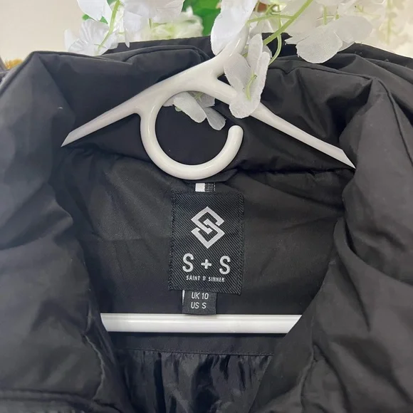 Saints & Sinners Black Quilted Bomber Jacket with Hood 🖤 - Picture 5 of 7